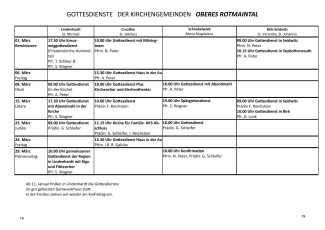 Gottesdienste März