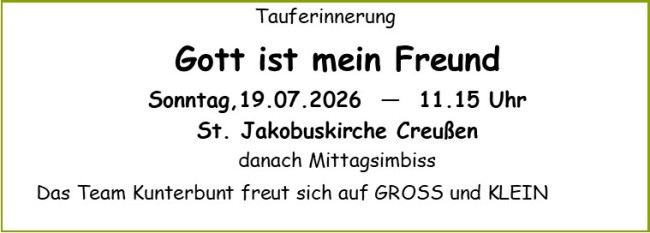 Kirche für Familie mit Tauferinnerung